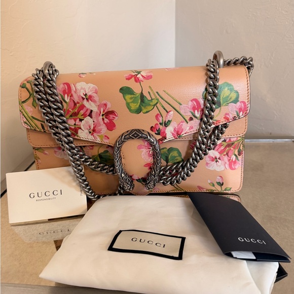 Gucci Handbags - Gucci  Medium Dionysus Blooms Leather Shoulder Bag